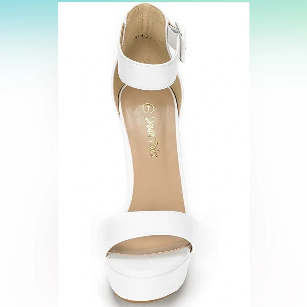 Women’s 6in white high heels - Picture 2 of 5